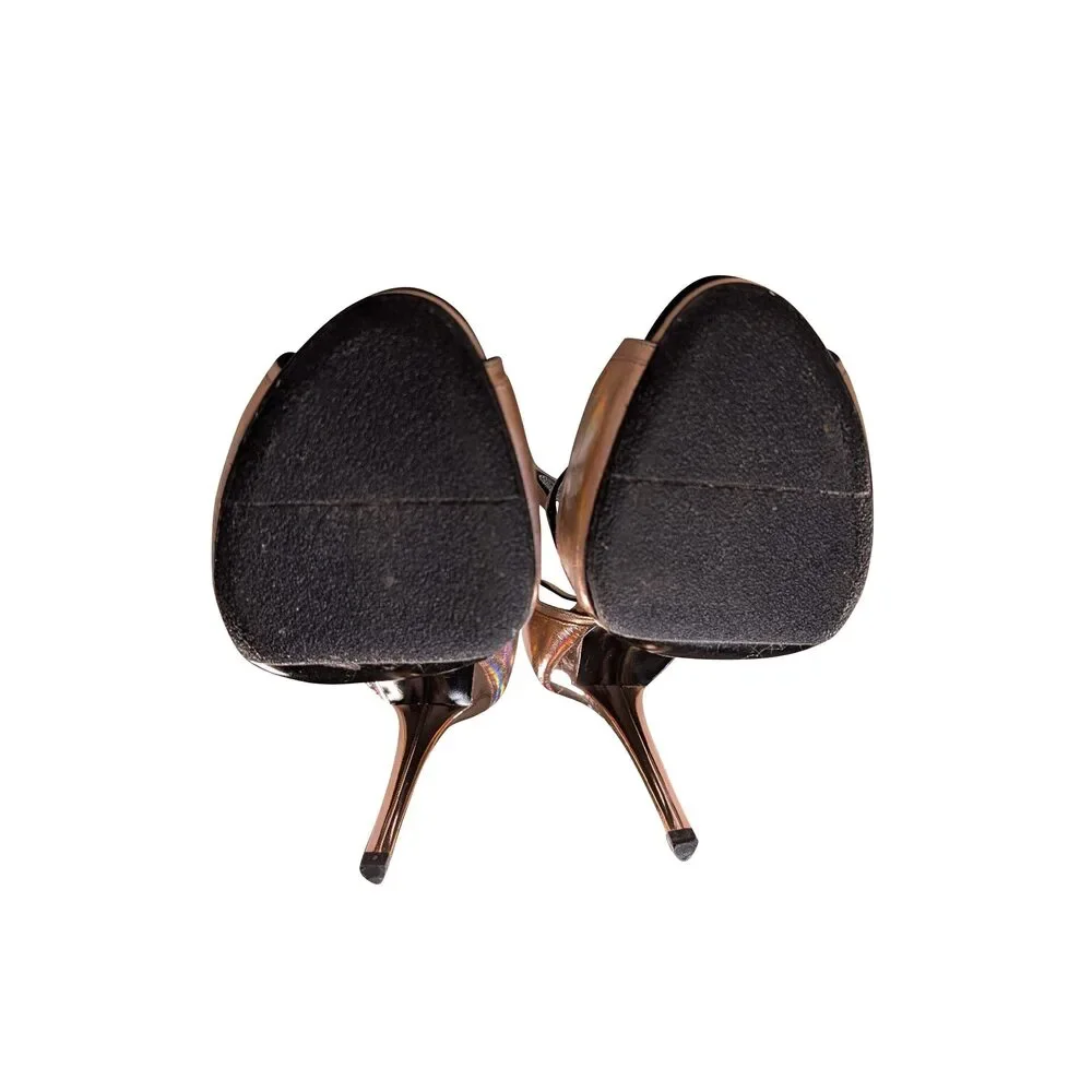 Roger Vivier - Pink Metallic Iridescent Leather Strappy Pumps Sz 7 - Picture 5 of 5